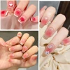 Gradient Nail Sticker 3D Jelly Red Powder Blusher Slider Round Halo Dye Cute Ombre Nail Design Translucent Gel Polish Wraps Deca 6
