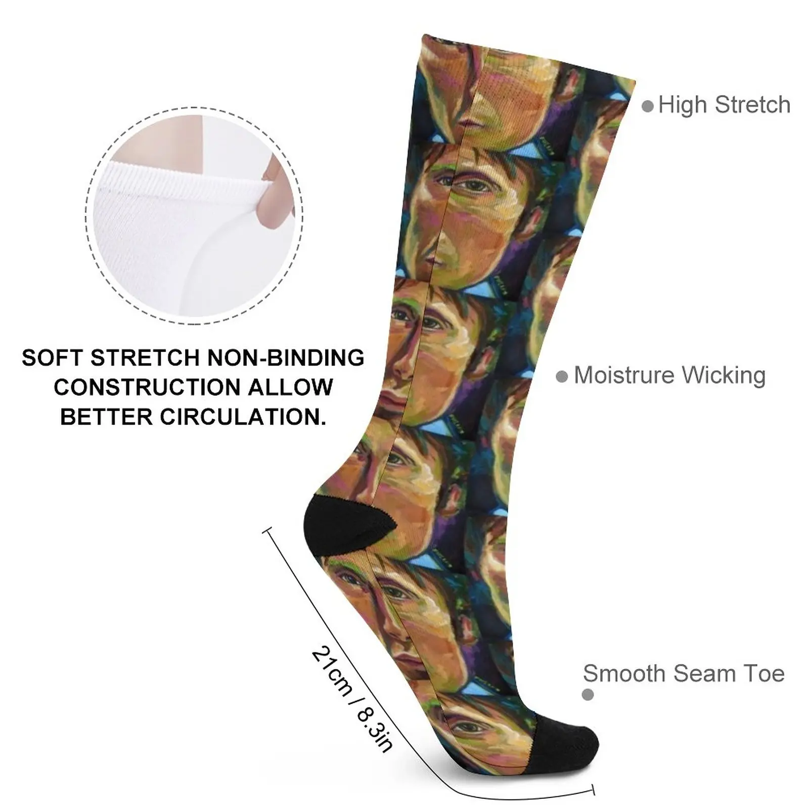 Mads Mikkelsen as Hannibal Lecter Socks funny socks for Women kids socks