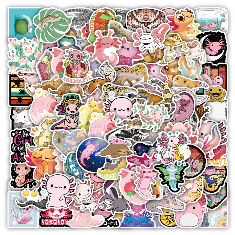 

10/30/50/100pcs Cute Animal Salamandrae Axolotl Graffiti Stickers Aesthetic Cartoon Decals Scrapbook Laptop Phone Kawaii Sticker