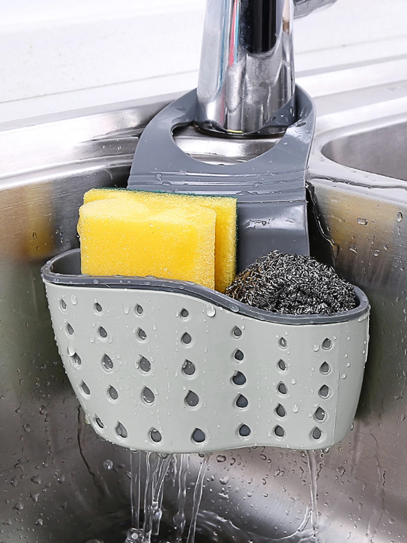 1pc Kitchen Sink Sponge Brush And Dishwashing Tools Storage Drain Hanging  Basket