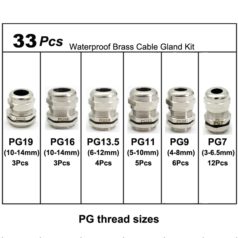 Metric Thread Nylon Electrical Cable Gland Waterproof Plastic Glands Cable Size Reinforced Wire Electrical