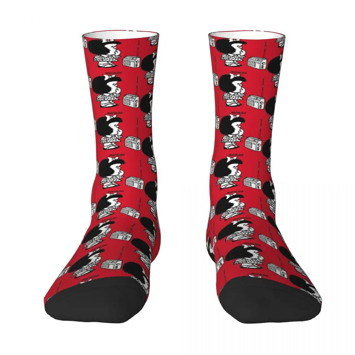 

Mafalda Heart Marfada Listens To Music Men Women Socks Cycling Novelty Spring Summer Autumn Winter Stockings Gift