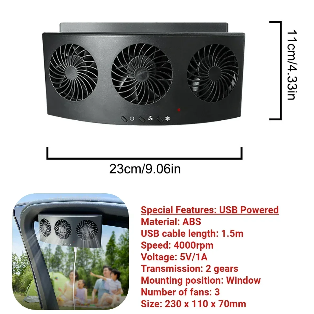 Black 3 Fan USB