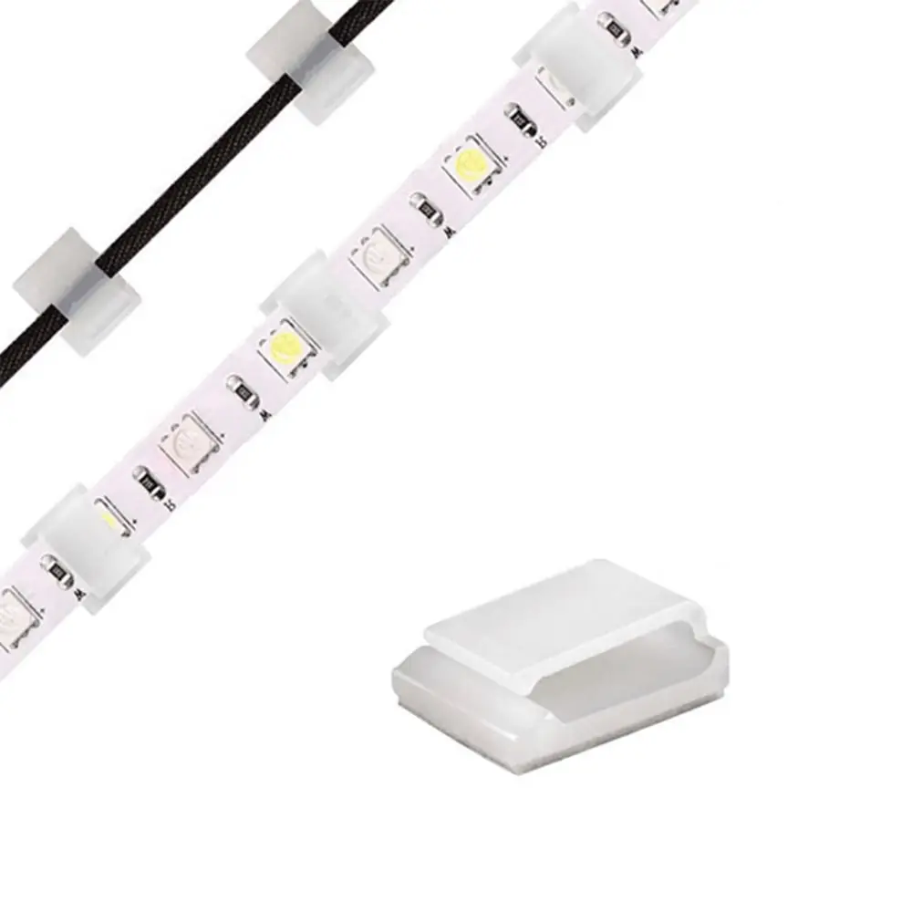 Self-adhesive Wire Bundle Holder Tie Mount Clip for10mm Wide Fix LED Strip Lights Connector Suitable Led Strip Holder