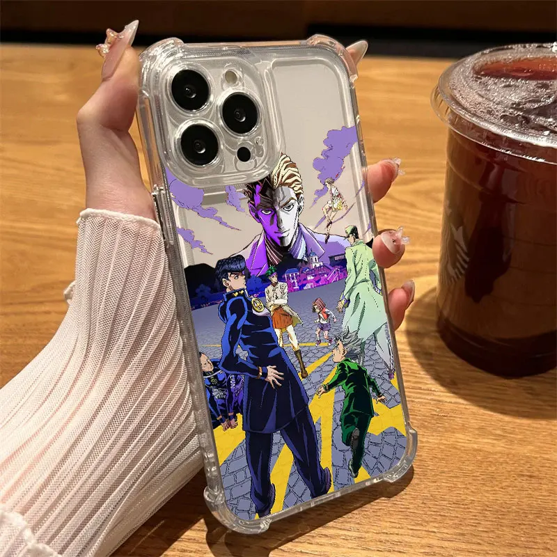 Clear Shockproof Anime Phone Case - JoJo's Bizarre Adventure Design