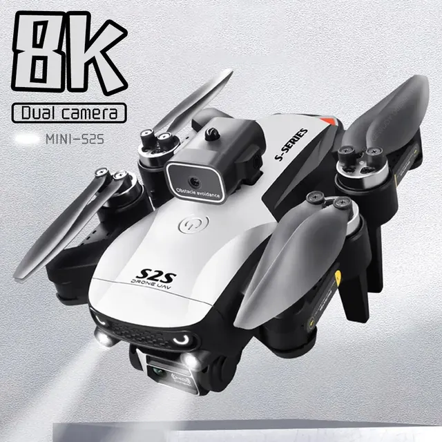 New S2S Drone 8K HD Dual Camera Brushless Motor Obstacle Avoidance Dron RC Helicopter Professional Foldable Quadcopter Toy