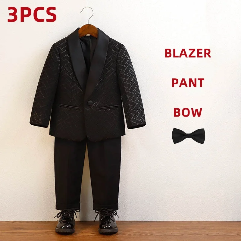 Herbst kinder Anzug Set Hübscher Britischen Stil Kinder Jungen Hochzeit Anzüge Junge Teenager Jungen Gedruckt Blazer Hemd Hosen Kostüm – Detail 5