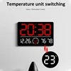 Large Digital Wall Clock Temp Date Week Humidity Display Alarm Clock Positive/Countdown 10 Brightness Adjustment Home LED Clocks 2