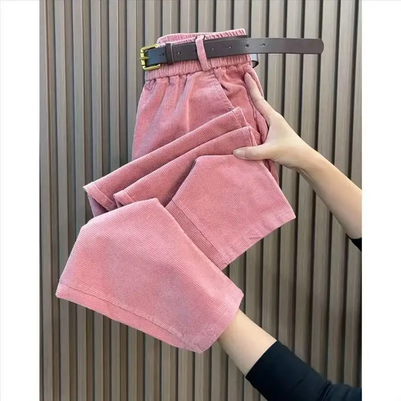 Pantaloni Harem In Velluto A Coste Donna – Vita Elastica, Modello Largo, Con Tasche, Casual E Comodi Per Autunno Inverno