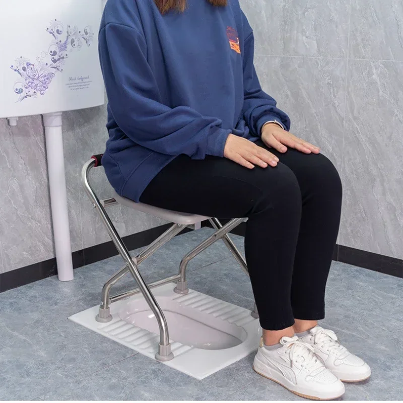 Versatile Folding Toilet Chair for Seniors -Easy-Transport Commode, Adjustable Bedside Facility, Maternity-Friendly and Portable 5