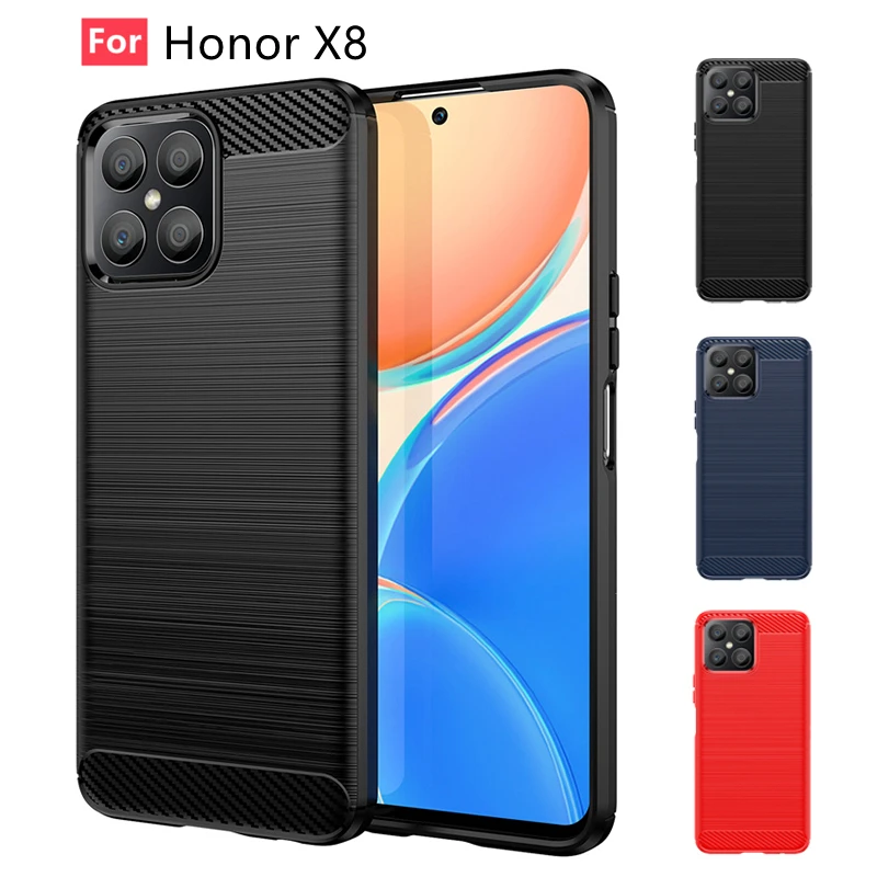 Per Huawei Honor X8 Cover Per Honor X8 Capas New Phone Back Paraurti Antiurto Soft Tpu Cover In Fibra Di Carbonio Honor X 7 8 X8 X7