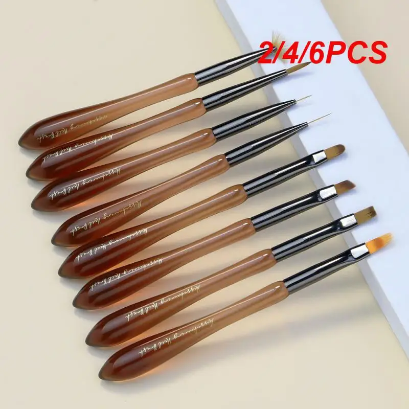 

2/4/6PCS New 2023 Multiple Nail Art Nail Brush Design Tip Drawing Carving Dotting Nail Pen Flat Liner Acrylic Polish