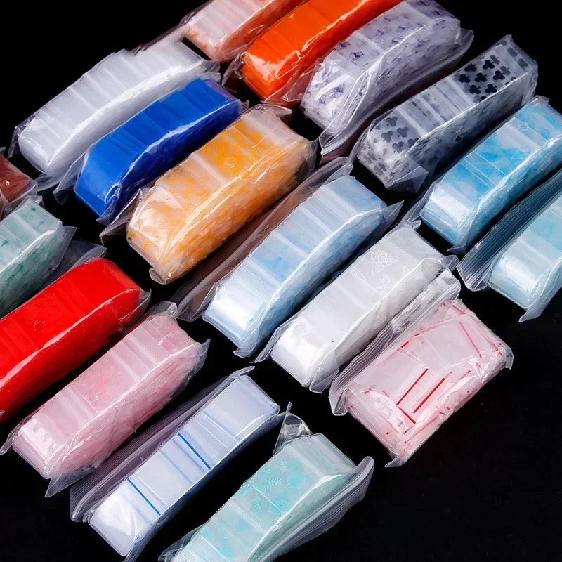 2.5x3cm Super Mini Thick Transparent Zipper Lock Bag Cute Cartoon Clear Plastic Bag Jewelry Pills Button Storage Loading Bag 4