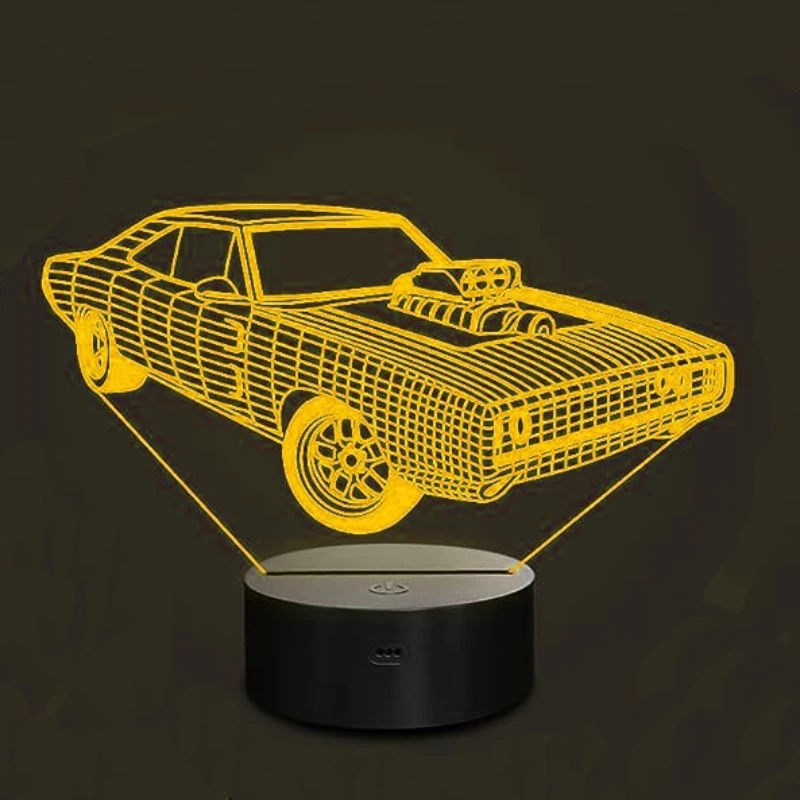 Nighdn Muscle Car LED Night Light per bambini camera da letto decori 7 lampada da tavolo cambia colore regalo di natale di compleanno per uomo ragazzi