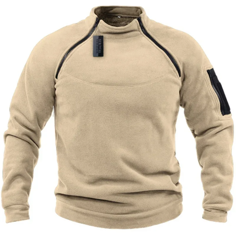 US Men's Tactical Outdoor Jacket Hunting Clothes Warm Zippers Fleece Pullover Men Windproof Autumn Winter Coat Thermal Underwear