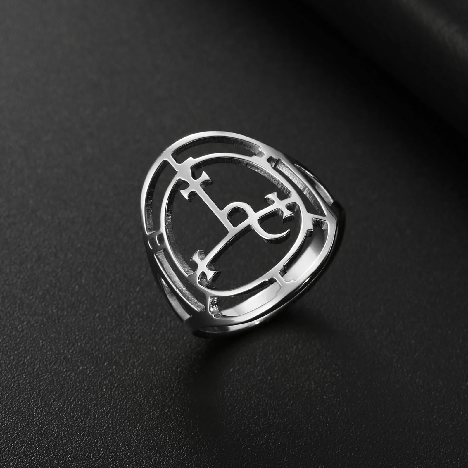 Sigil of Lilith Gothic Stainless Steel Ring - Vintage Amulet Jewelry