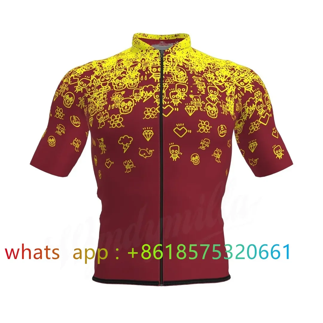 Slopline Unisex Summer Cycling Clothes Bicycle Team Short Sleeve Breathable Shirt Sports Racing Quick Drying Cycling Jersey