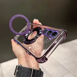 Enhanced Product Title:  
Transparent Silicone Case with Stand and Airbag Design, Anti - Drop Protection for Infinix Hot 60 Pro (PURPLE)