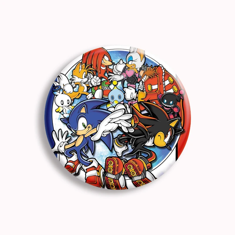 Broche de dibujos animados de Sonic, broche suave de anime, broche clásico creativo de Sonic, insignia, bolso, accesorios, decoración, regalos para estudiantes