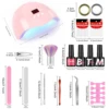 Coscelia 20PCS 7ML Nail Gel Polish Set with 36W Nail Lamp French Nail Sticker Base Top Coat Colorful Nail Cleaner Brush Nail Art 6