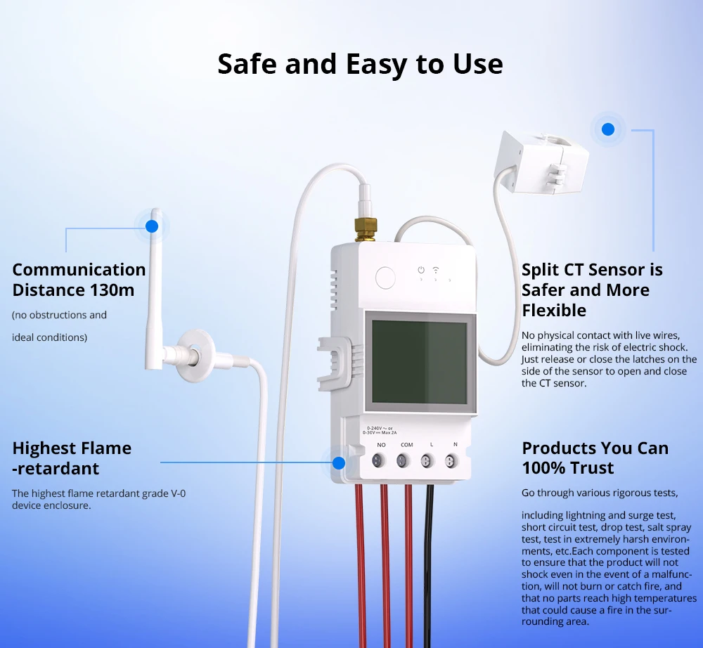 Description Picture 4 of itemSONOFF POWCT POW Ring Smart Power Meter Non-contact Current Transformer Energy Monitor eWeLink APP Data Hold via Alexa Google