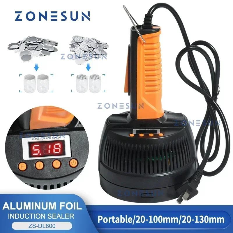 ZONESUN ZS-DL800 scelleuse à Induction portative Machine de thermoscellage de papier d'aluminium à Induction électromagnétique bouteille continue