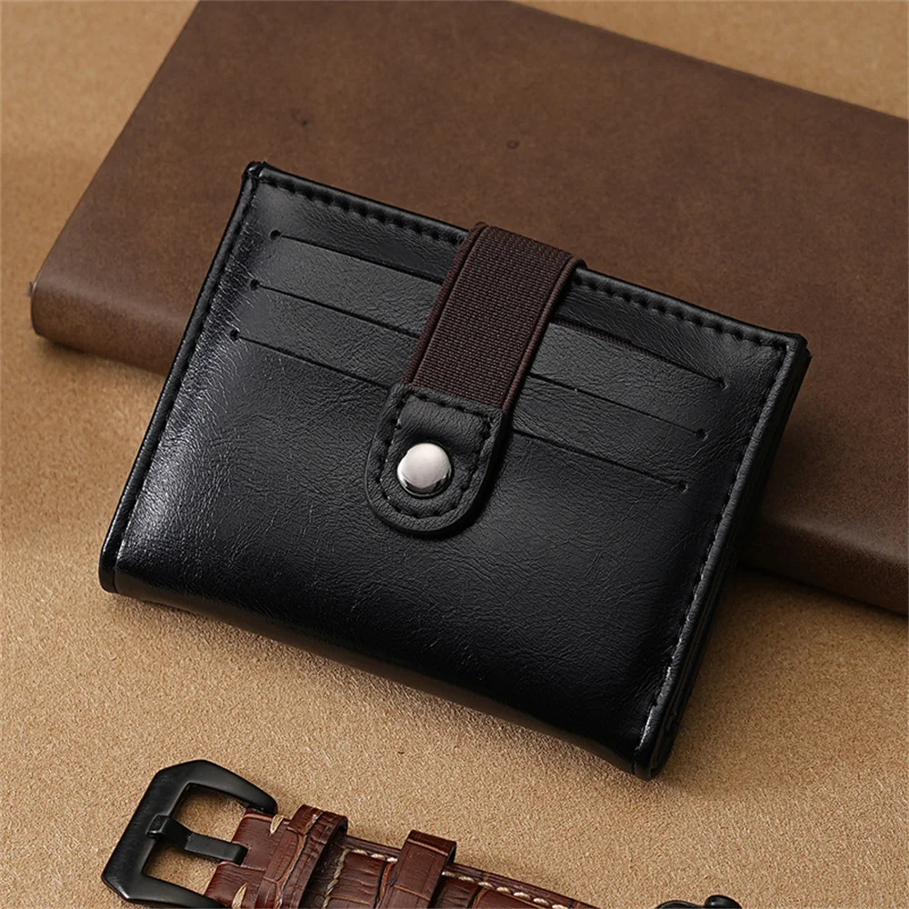 Men Genuine Leather Slim Wallet Small Male Credit ID Card Holder Vintage Multi-Card Driving License Case for Women Men