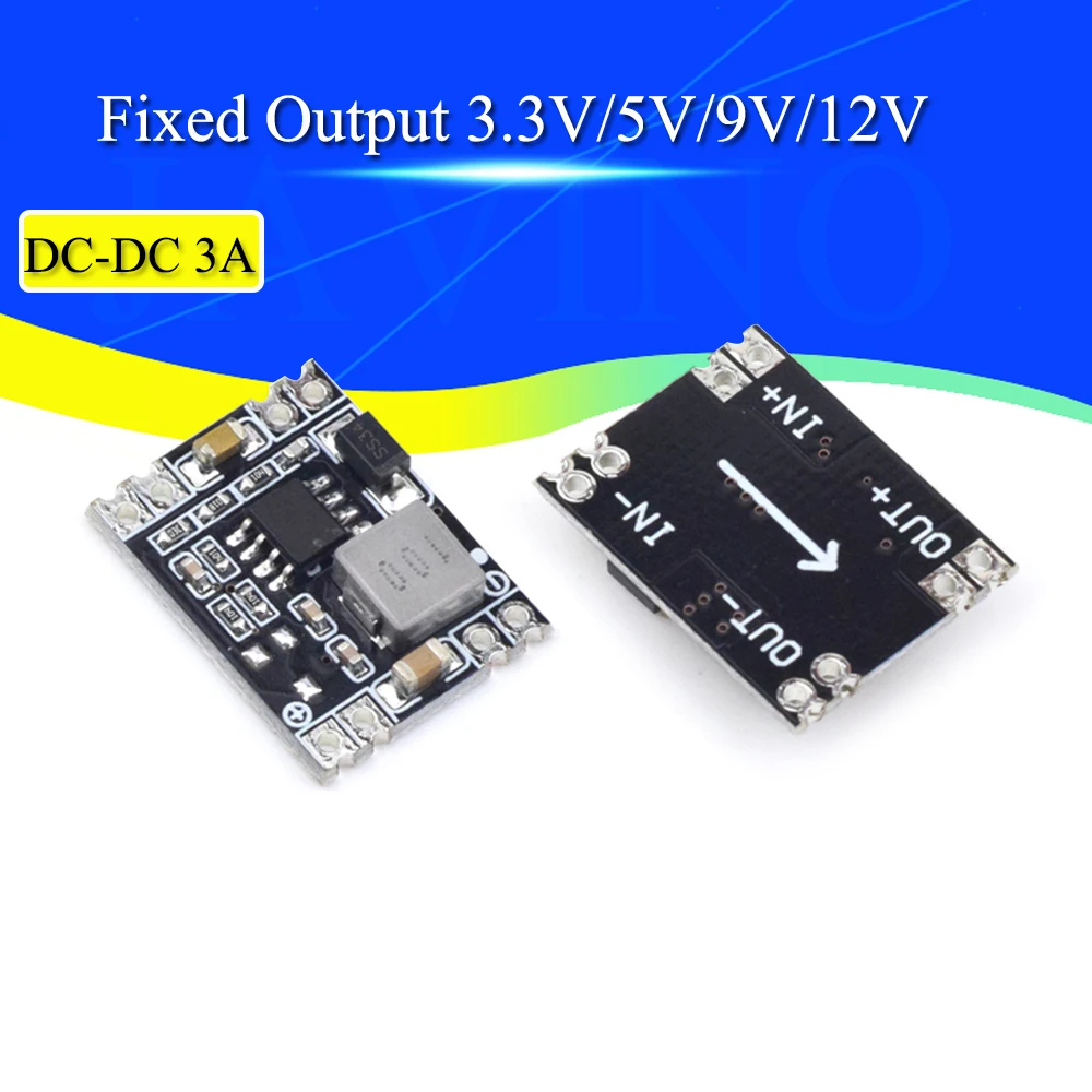 DC-DC 벅 스텝 다운 전원 공급 장치 모듈, 고정 출력 고전류, Arduino 대체 LM2596, 5V-12V, 24V-5V, 3.3V, 9V, 12V, 3A