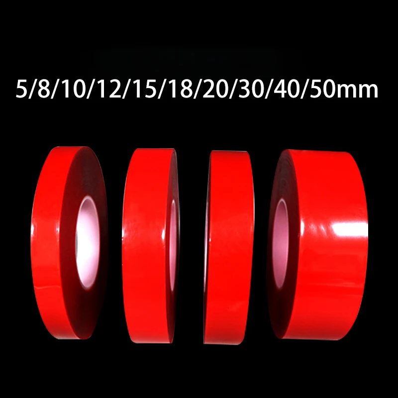 Double Sided Tape Car Adhesive Tape Car Double Sided Tape Red Transparent Silicone Double Sided Roll Sticker Tape For Car High Strength No Traces Adhesive Sticker Car Goods