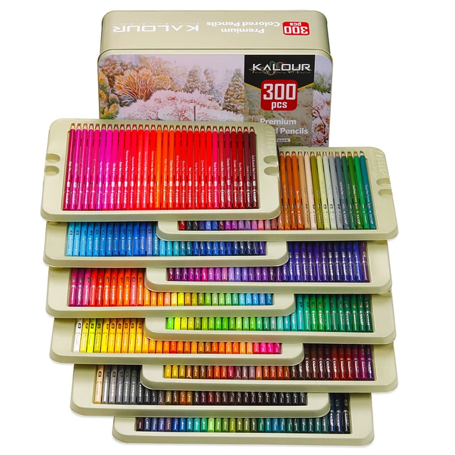 KALOUR 50/180/300 Pcs Set Colored Pencils Sketch Color Pencil Set Graffiti  Oil Color Lead Gift Box Art School Office Supply - AliExpress