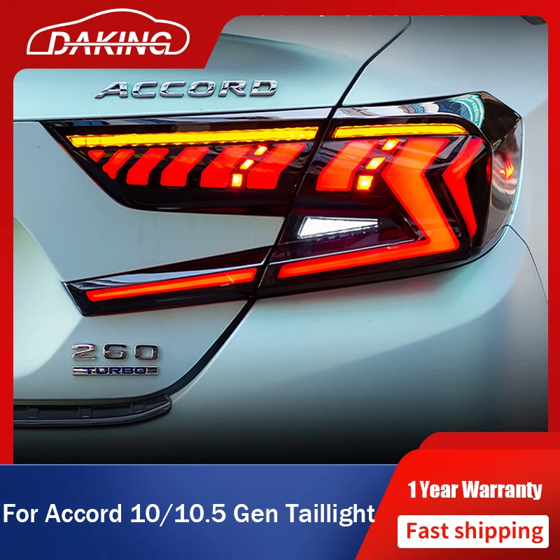 

Светодиодный льные светодиодные задние фонари для Honda Accord 10 поколения 10,5, задние фонари DRL, анимация, движущийся сигнал поворота, тормозные задние фонари в сборе