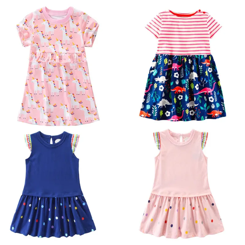 Baby Princess Dresses Cotton Summer Girls Party Dress Fashion Kids School Children Clothing Toddler Dresses