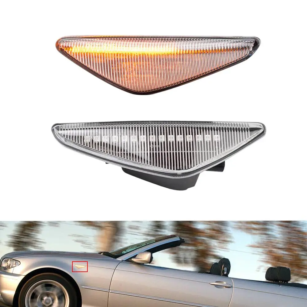 Smoke Sequential LED Side Marker Lights For 2004-06 BMW E46 325Ci / 330Ci