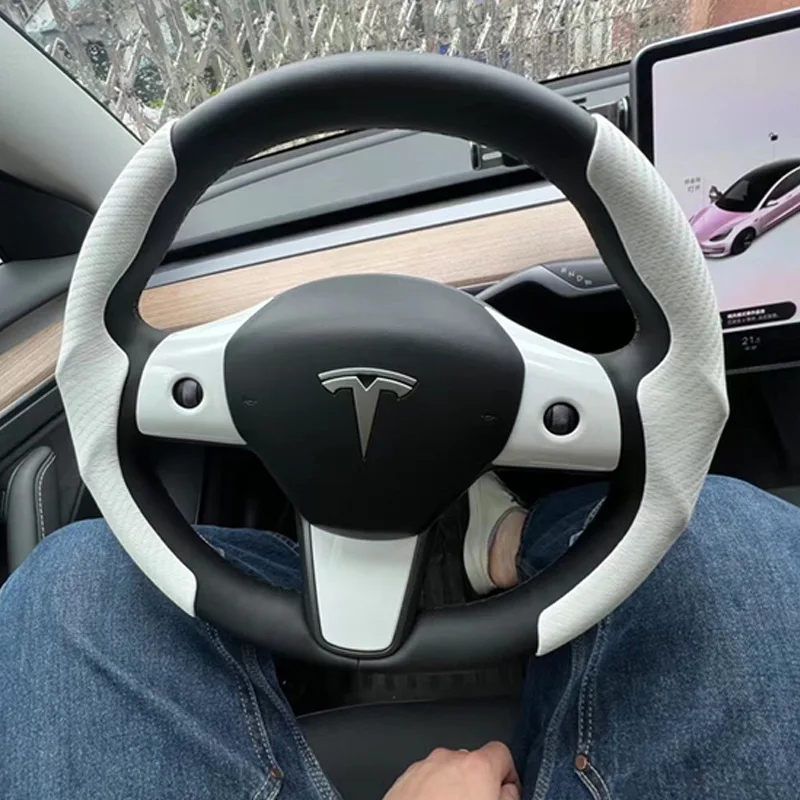 

Применимо к Tesla y soybeans model3 модель Ya замша ультратонкий поглощающий пот чехол на руль автомобильные аксессуары