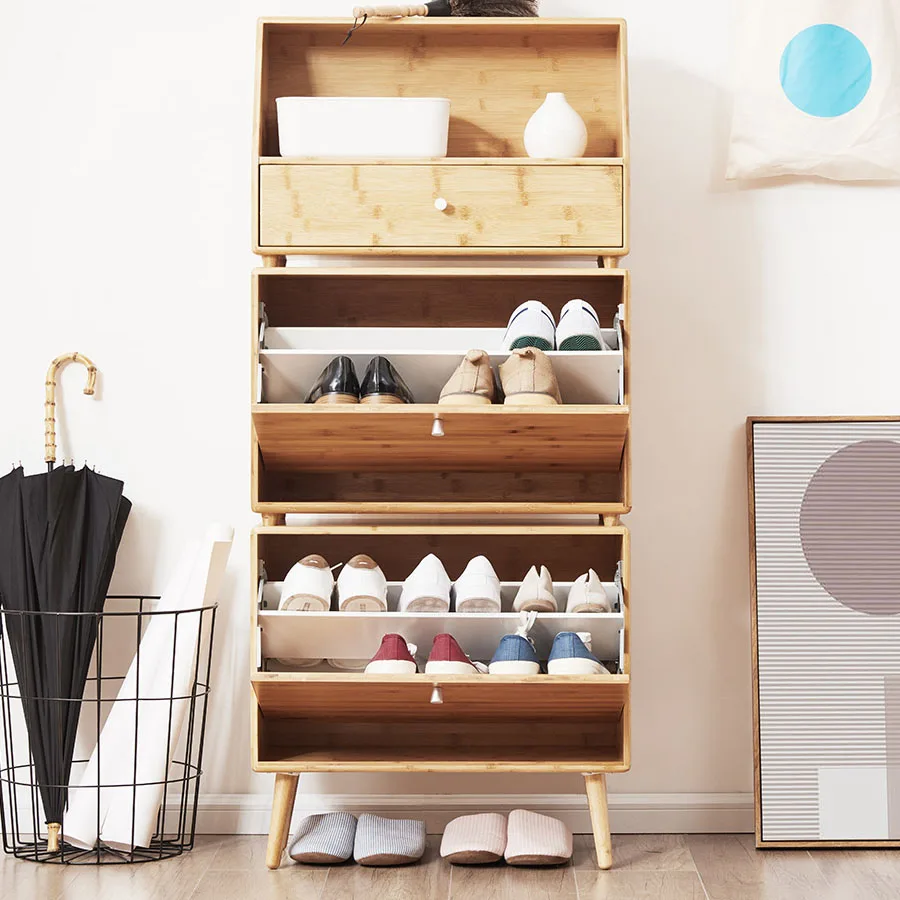 Shelves Design Vertical Shoe Rack Door Nordic Wood Hallway Furniture Shoe Boxes Home Entrance