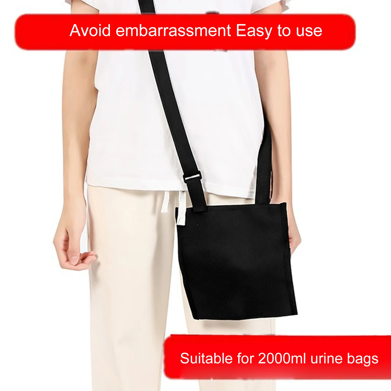 Urine drainage bag holder 2000ML urine bag cover shoulder strap adjust waterproof leg catheter