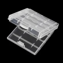 White Plastic Battery Storage Box Hard Plastic Case Cover Holder for 4 pcs AA AAA Batteries Transparent tanie i dobre opinie WOPOW CN (pochodzenie) ZC163500