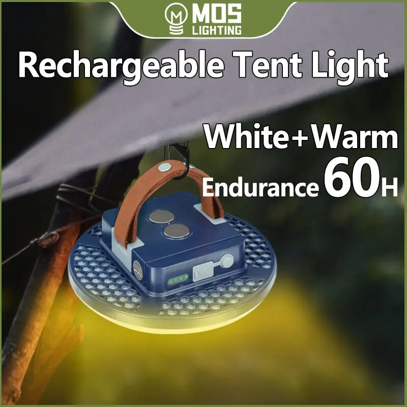 MOSLIGHTING Rechargeable Camping Lights Outdoor Magnetic Suction Tent Lanterns Maintenance Emergency High Lights Flashlights USB