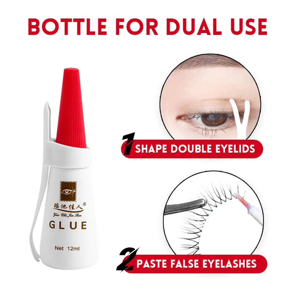 

12ML Waterproof Fake Eyelashes Glue Professional Eyelashes Eyelid Glue Double Tools Extension Makeup V3N0