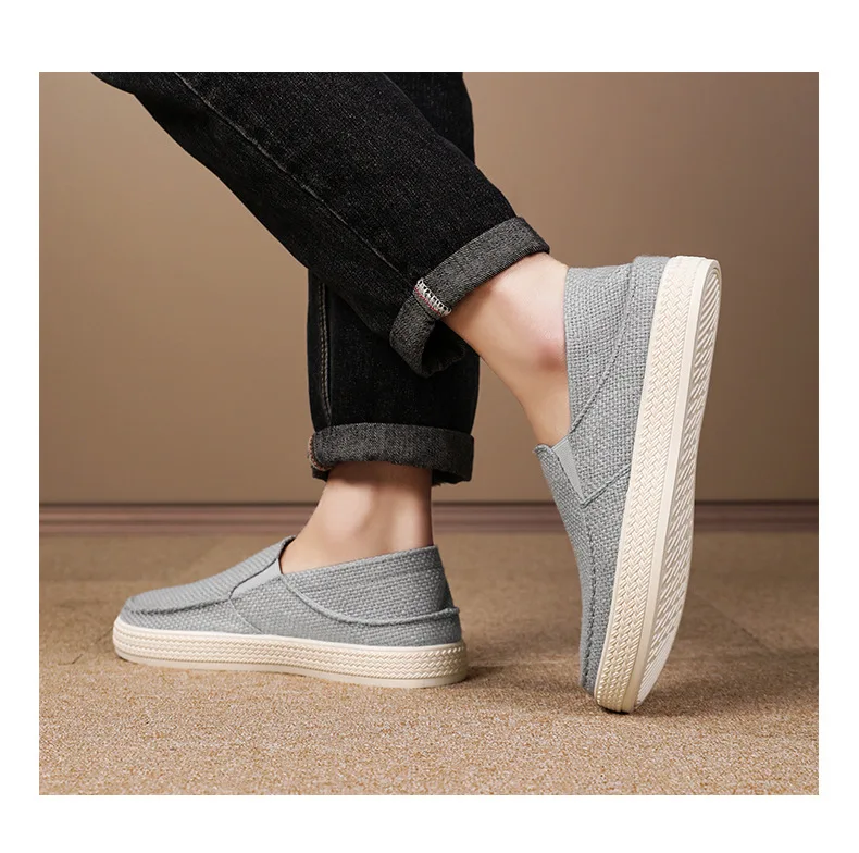 Neue Anti Geruch Leinwand Espadrille Schuhe Männer Vulkanisierte Turnschuhe Junge Atmungsaktive Slip Auf Trainer Clipper Gym Schuhe Mann Plain Loafer – Detail 12