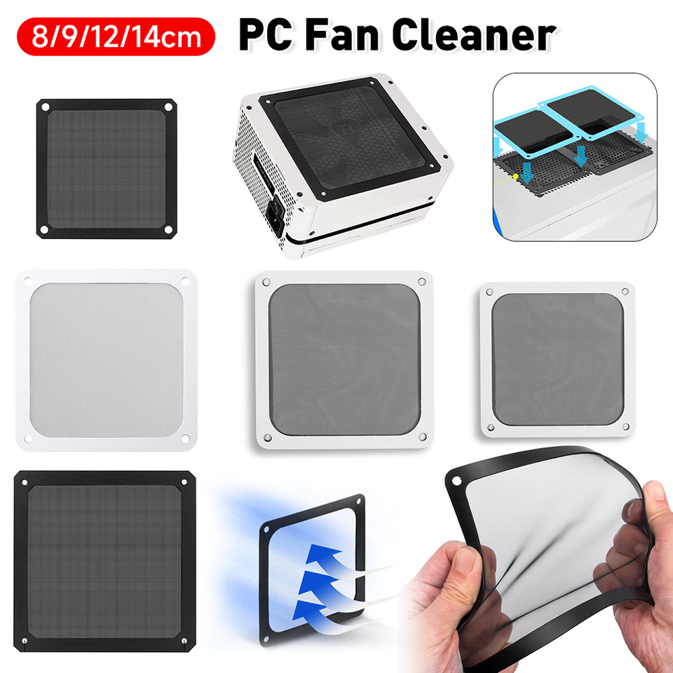 8-14cm Magnetic Frame Dust Filter Dustproof Mesh Cover Net Guard with Hole for PC Computer Case Cooling Fan Power Accessories