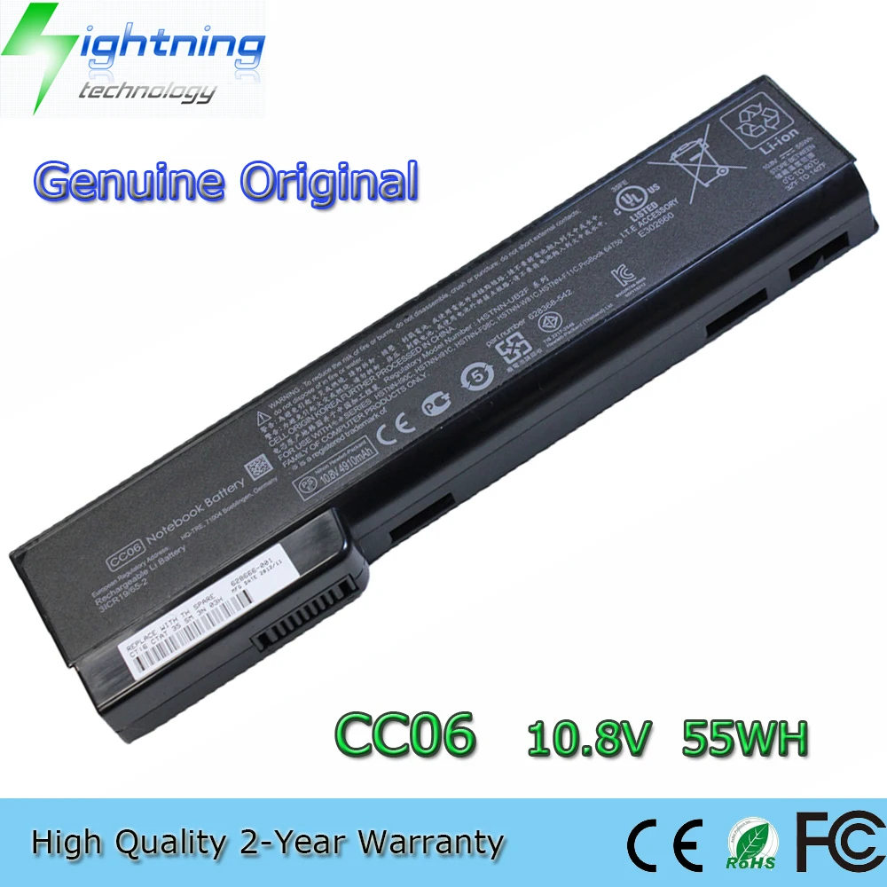 Nuova Batteria Originale Originale Cc06 10.8V 55Wh Per Laptop Per Hp Elitebook 8460P 8560P 8560W Probook 6465B 6560B Cc09 10.8V 100Wh