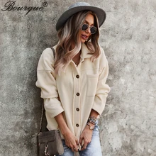 

Women Shirt Fleece Long-sleeved Solid Color Lapel Buttons Pocket Warm Autumn Winter Fashion Causal Elegant Female Cardigan
