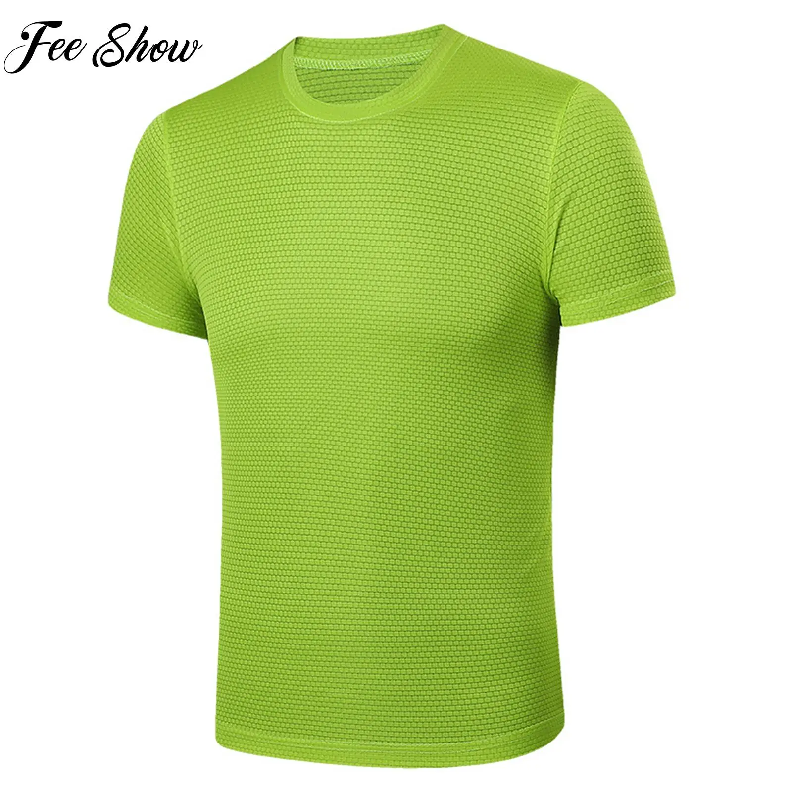 

Mens Casual T-shirts Sports Running Gym Workout Shirt Stretchy Short Sleeve Quick Dry Moisture Wicking Athletic T-shirt Top Tees