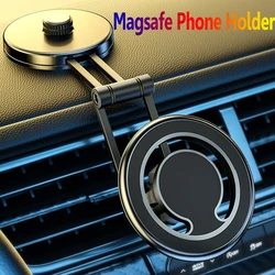 Magnetic Car Phone Holder For Tesla Magsafe 360 Degree Rotating Foldable Alloy Car Phone Bracket Stand for iPhone 14 13 12