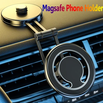 Support de téléphone magnétique pour voiture, Magsafe, rotation, alliage pliable, support de téléphone pour iPhone 14, 13, 12, placement, résistant à 360
