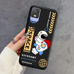 Cartoon Astronaut Soft Silicone TPU Phone Case - Lovely Back Cover Fashion s Shell for TCL 403 (HS-C0057)
