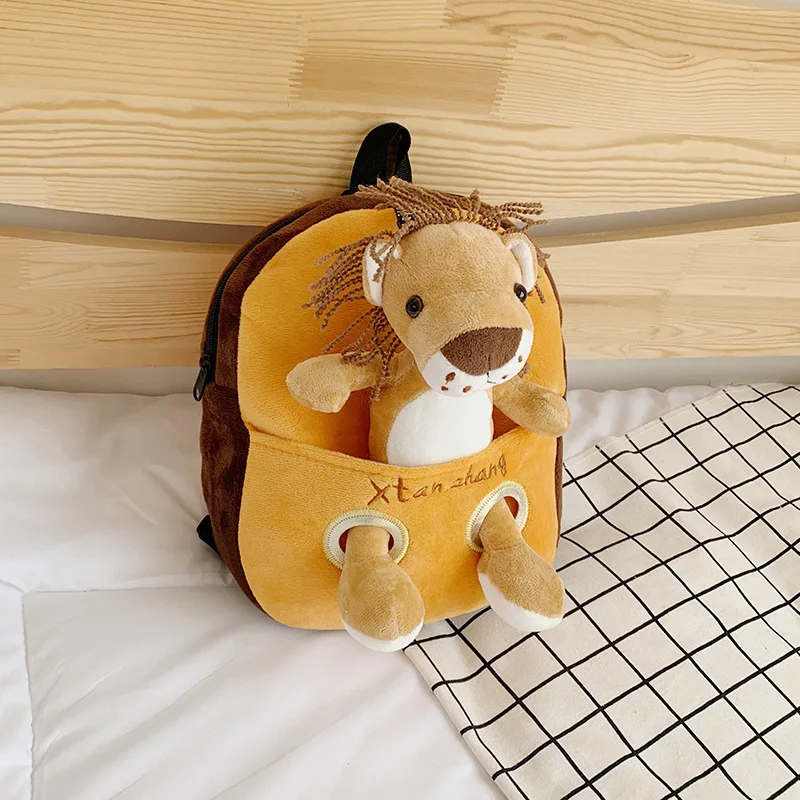 Creative Animal Children's Backpack Cartoon Cute Plush Boy Girl Backpack Kindergarten Backpack 1