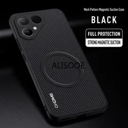 Luxury Car Magnetic Holder Shockproof Phone Case - TPU Silicone Protective Back Cover for Tecno Pova Curve 2 (Black)