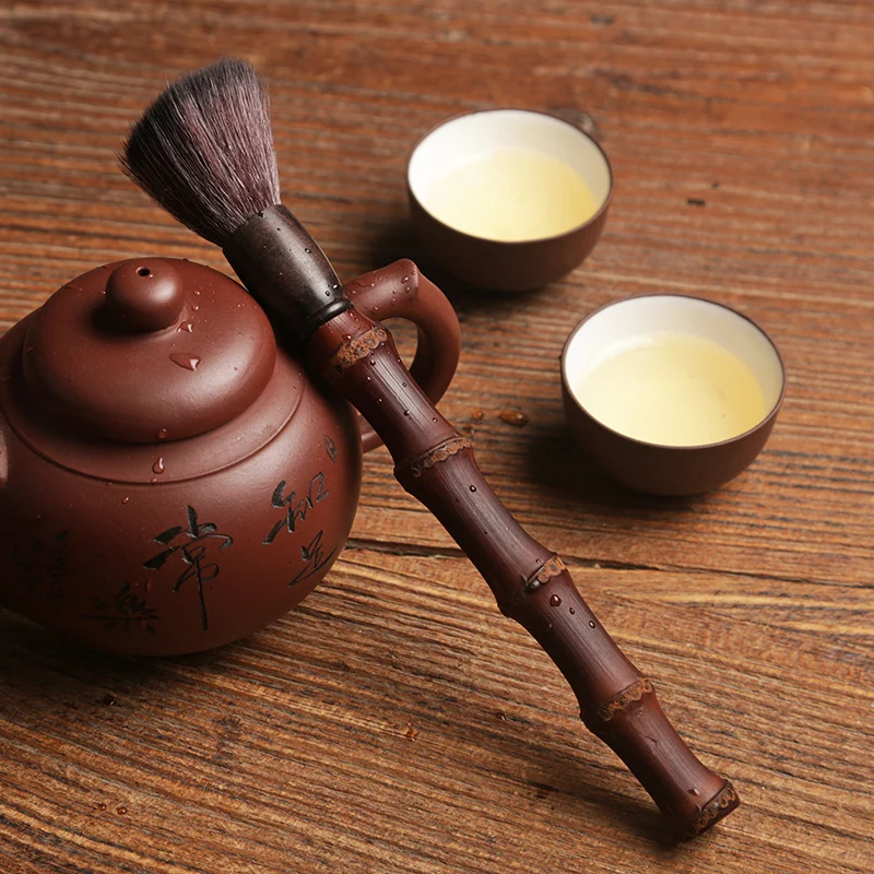 

Tea Ceremony Bamboo Tea Brush Does Not Lose Hair Kung Fu Tea Set Long Handle Puer Tea Pen Green Tea Cleaning Tools Teaware